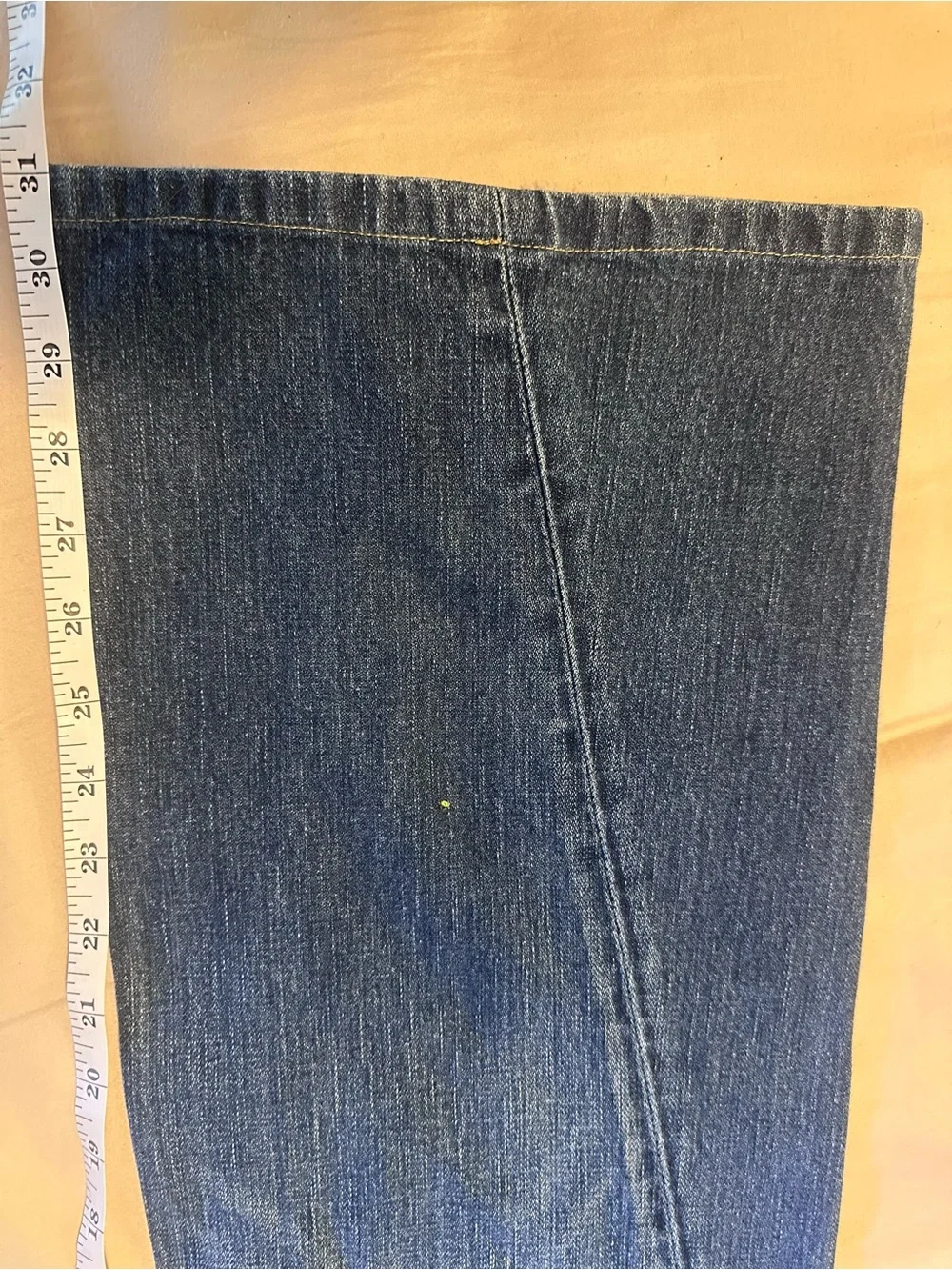 True Religion Men's Joey Jeans in Distressed Blue with Yellow Stitching
